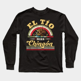 El Tio Mas Chingon Mexican Flag Uncle Long Sleeve T-Shirt